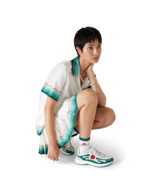 Women's White & Green Stade Sneaker