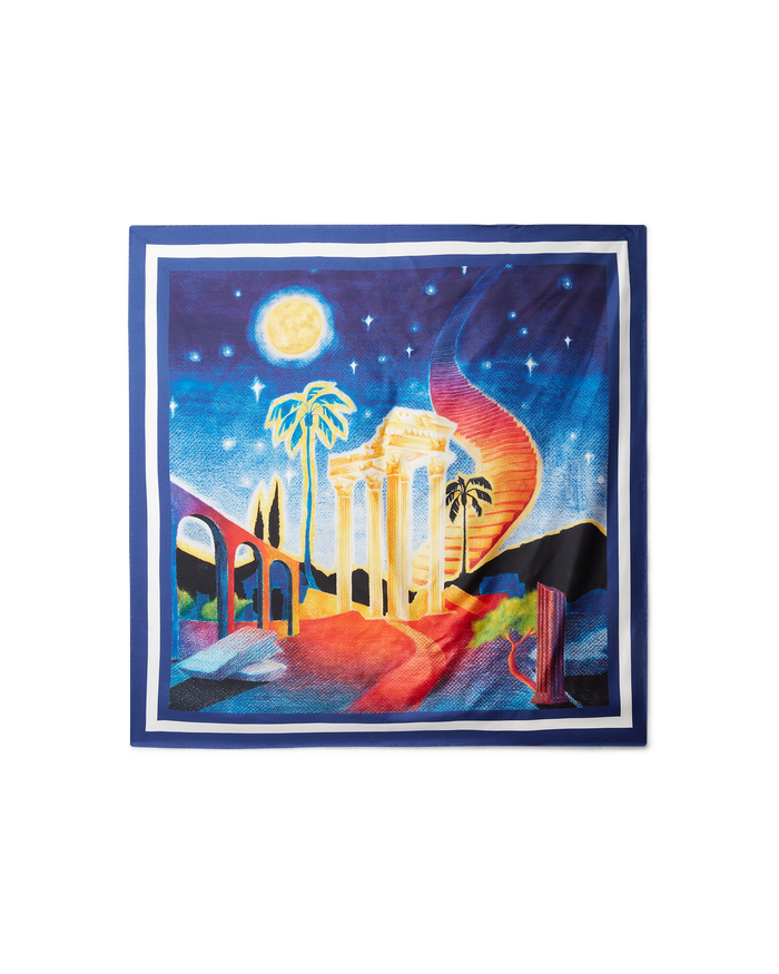 Midnight Acropolis Large Silk Scarf