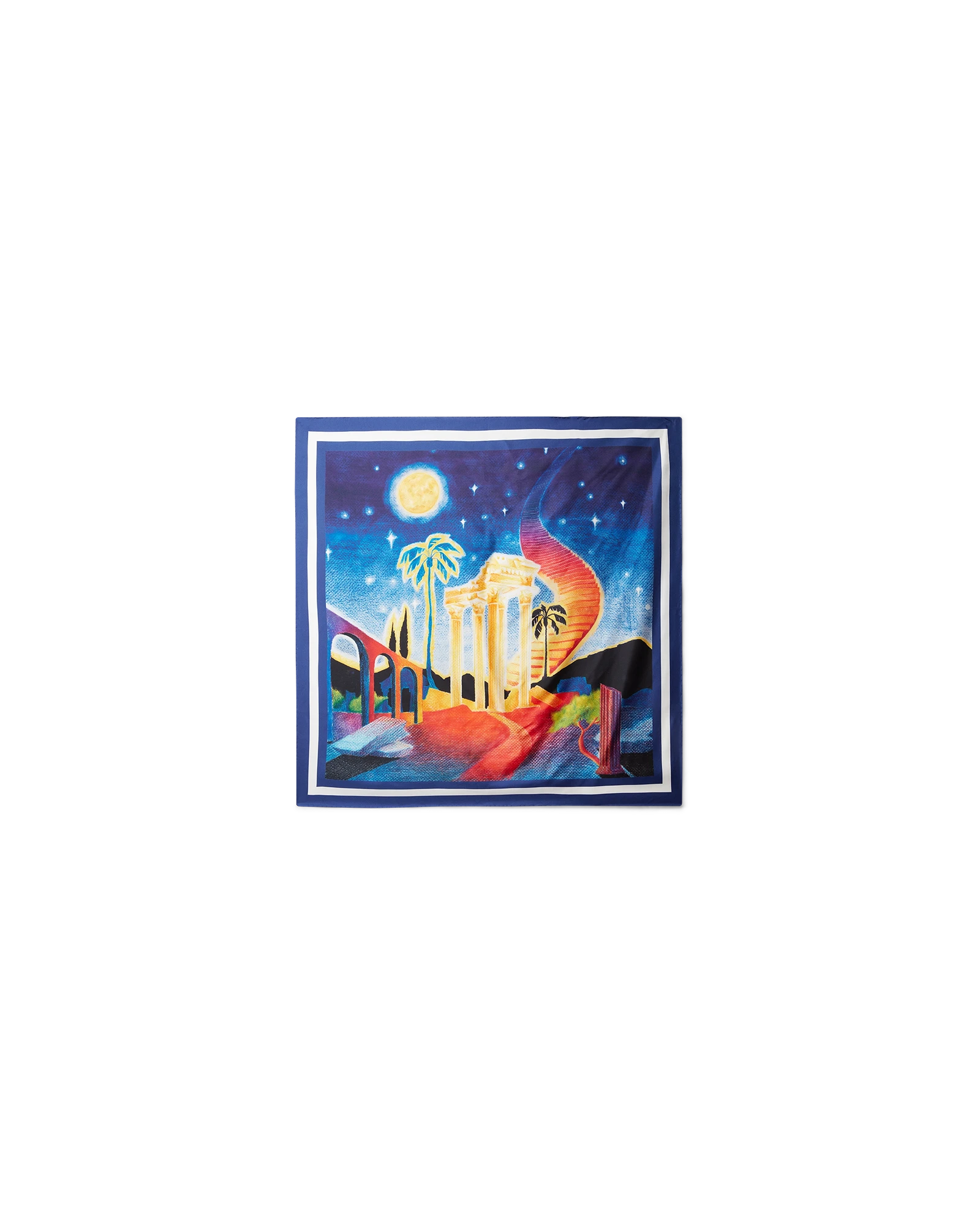 Petit foulard en soie Midnight Acropolis