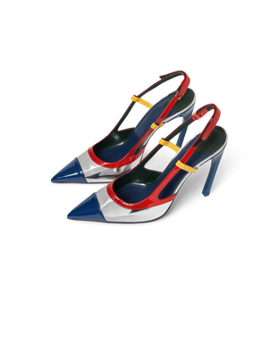 Chrome Arch Slingback Pump