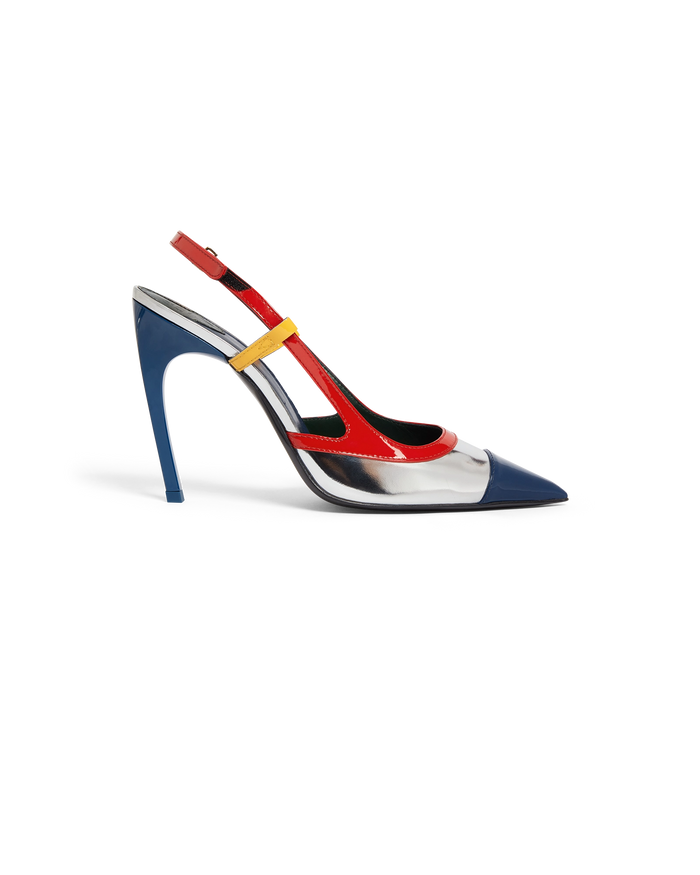 Chrome Arch Slingback Pump