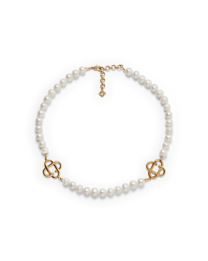 Medium Pearl Logo Necklace