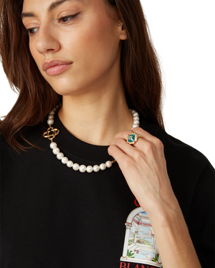 Medium Pearl Logo Necklace