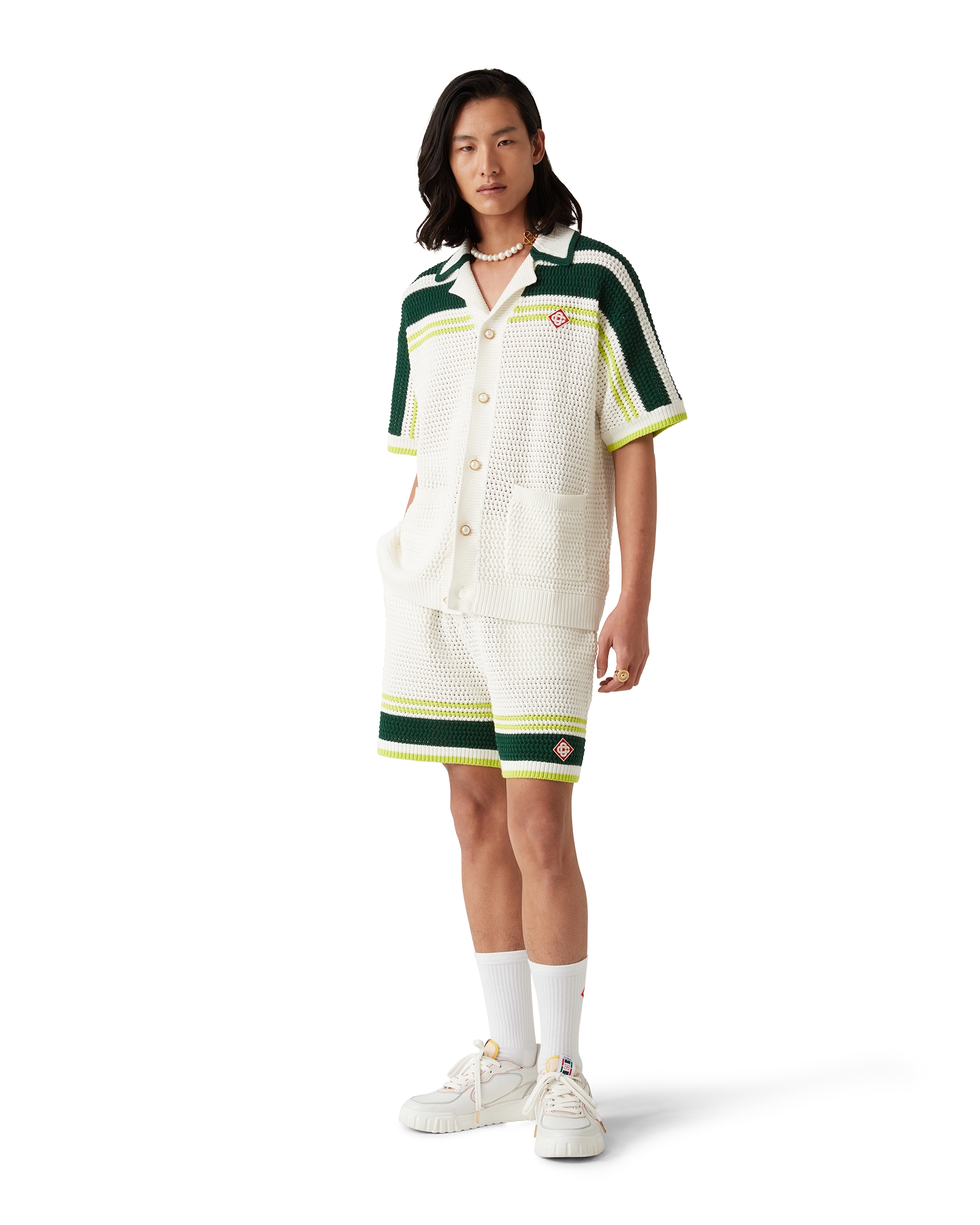 Men's Court White & Multicolour Sneakers