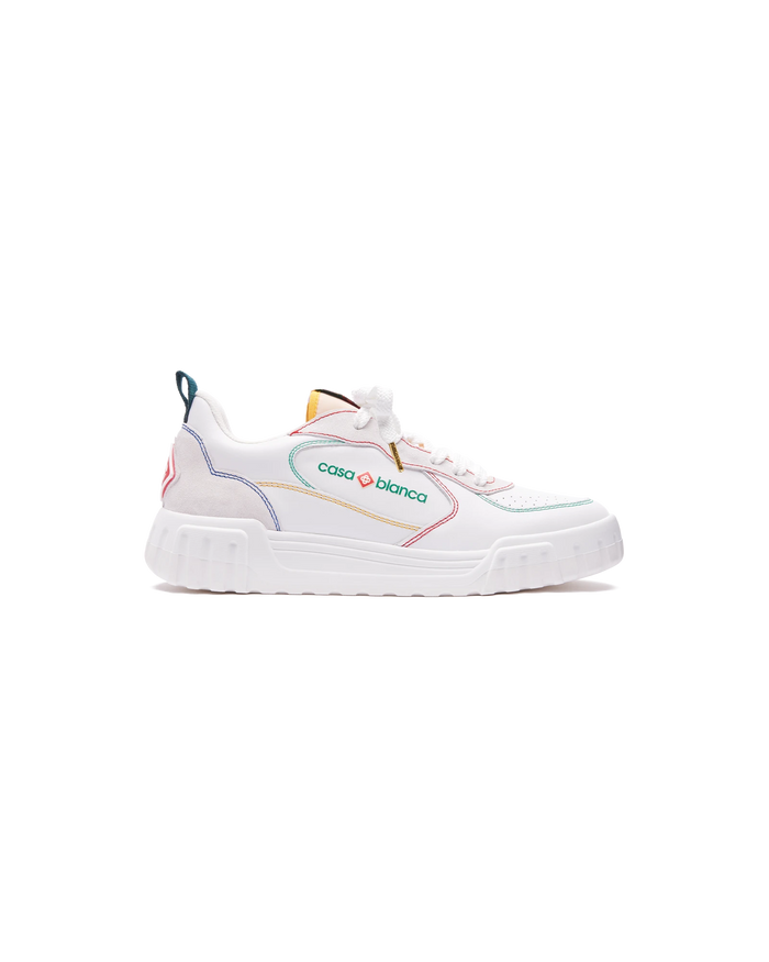 Men's Court White & Multicolour Sneakers