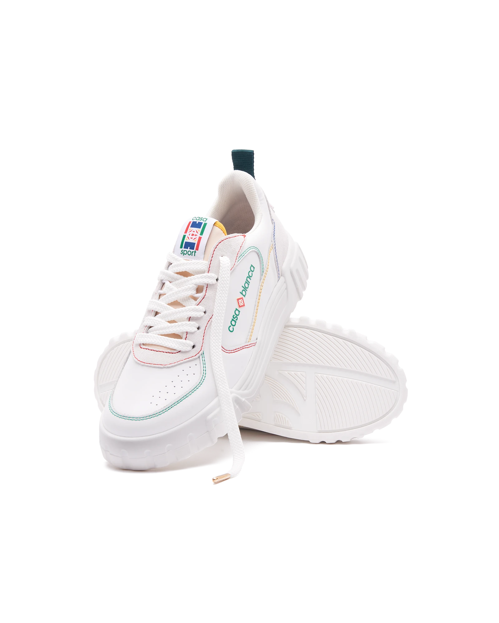 Men's Court White & Multicolour Sneakers