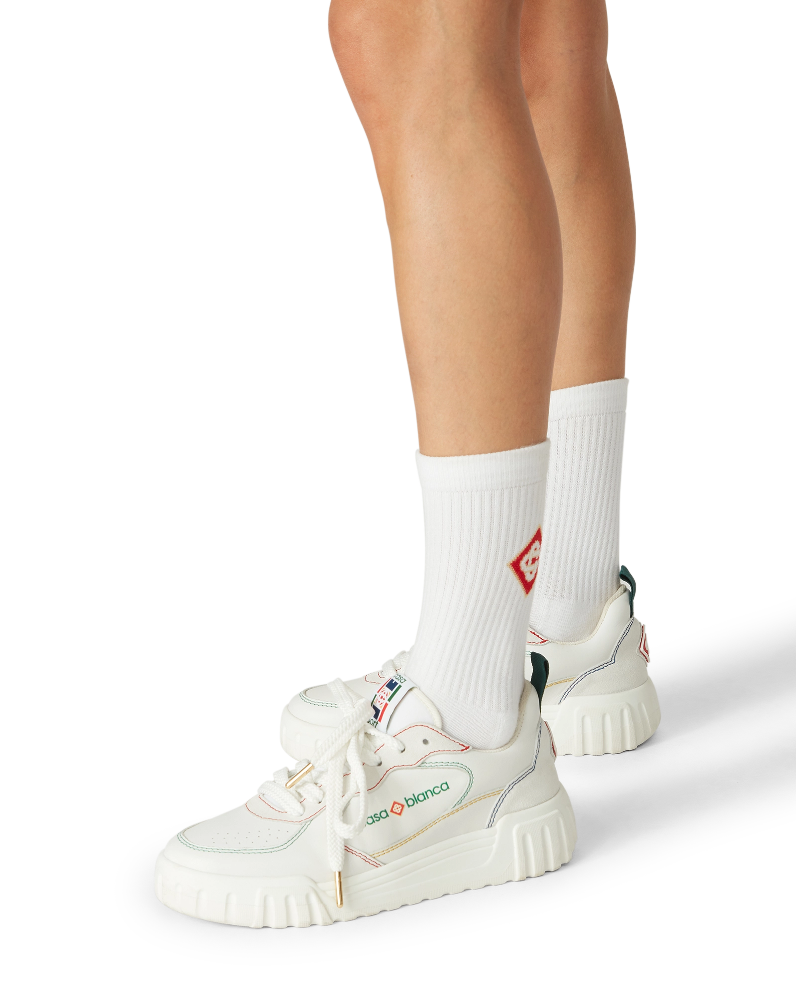 Women's Court White & Multicolour White Sneakers