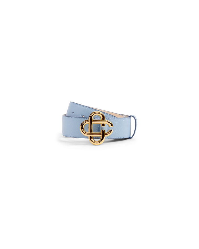 Womens Blue CC Logo Buckle Belt