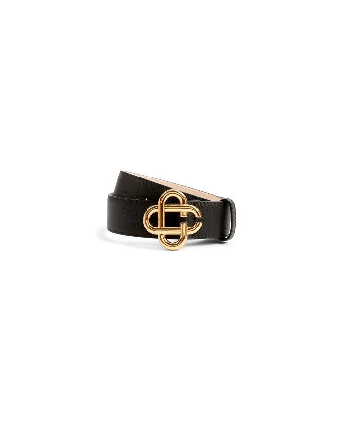 Womens Black CC Logo Buckle Belt