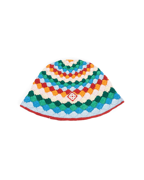 Shell Striped Crochet Hat | Casablanca Paris