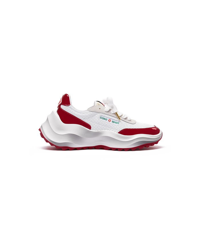 Mens Atlantis White & Haute Red Sneaker