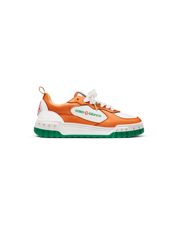 Womens Court Orange & White Sneaker | Casablanca Paris Womens Court Orange & White Sneaker | Casablanca Paris