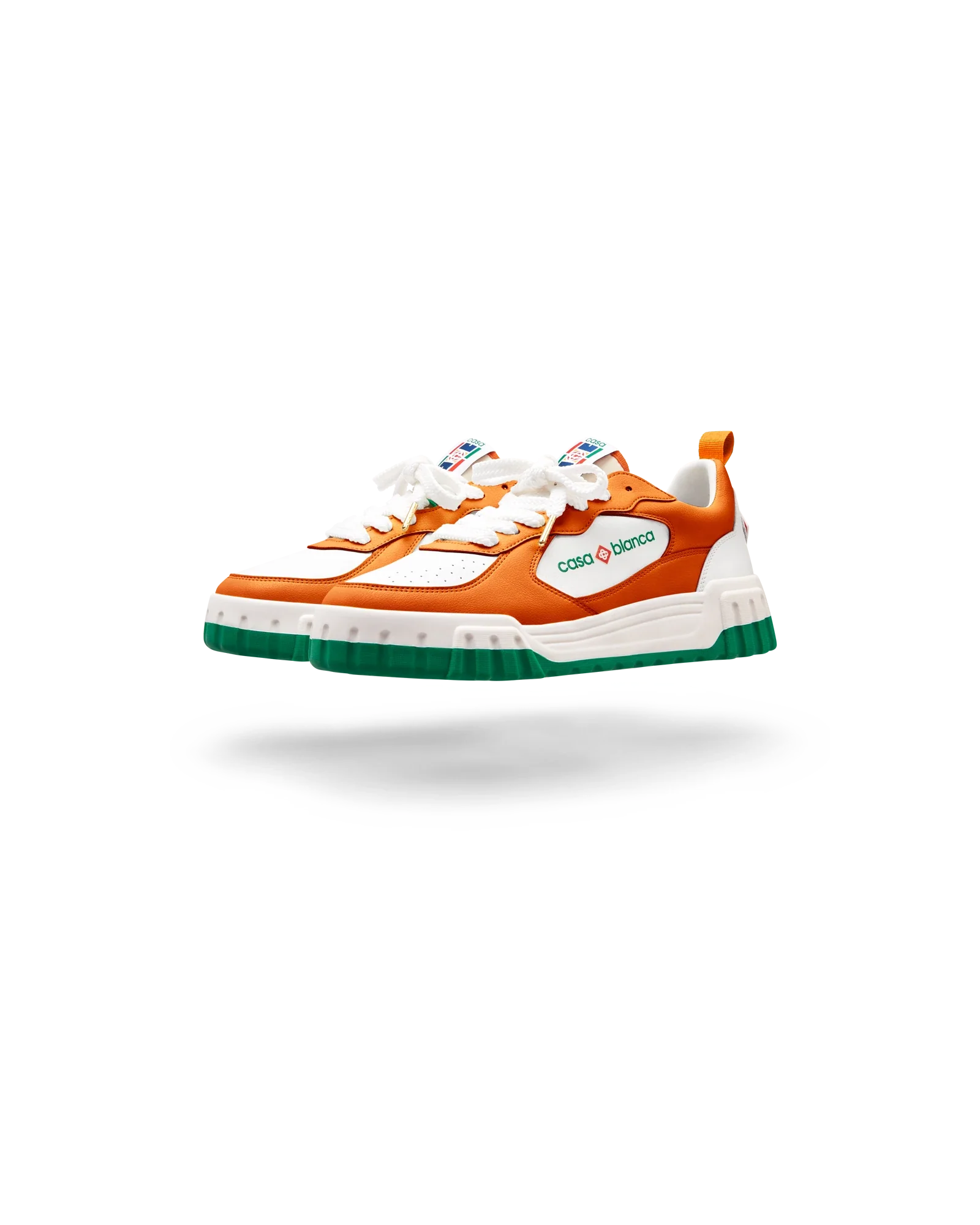 Sneakers pour homme orange et blanches Court