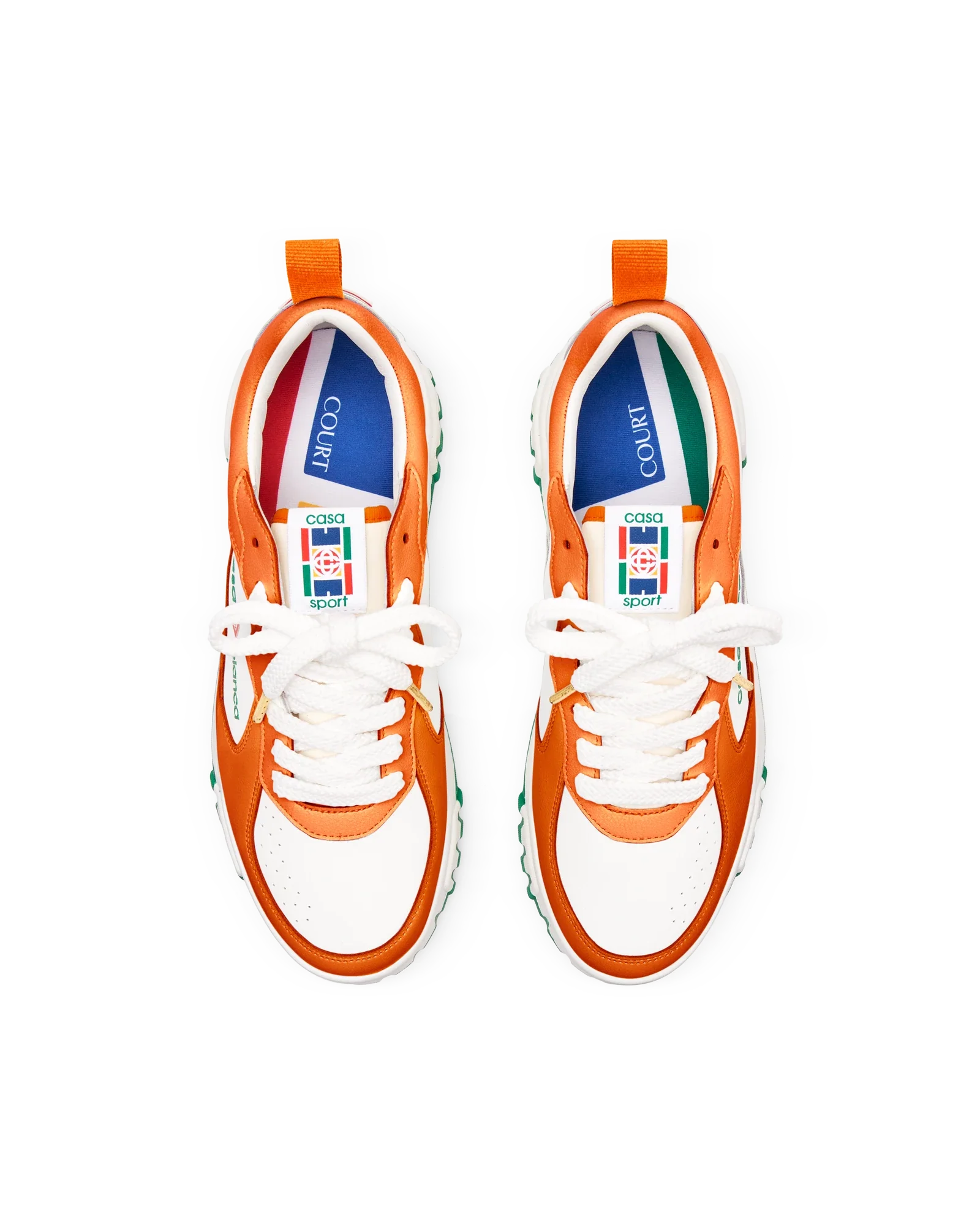 Sneakers pour homme orange et blanches Court