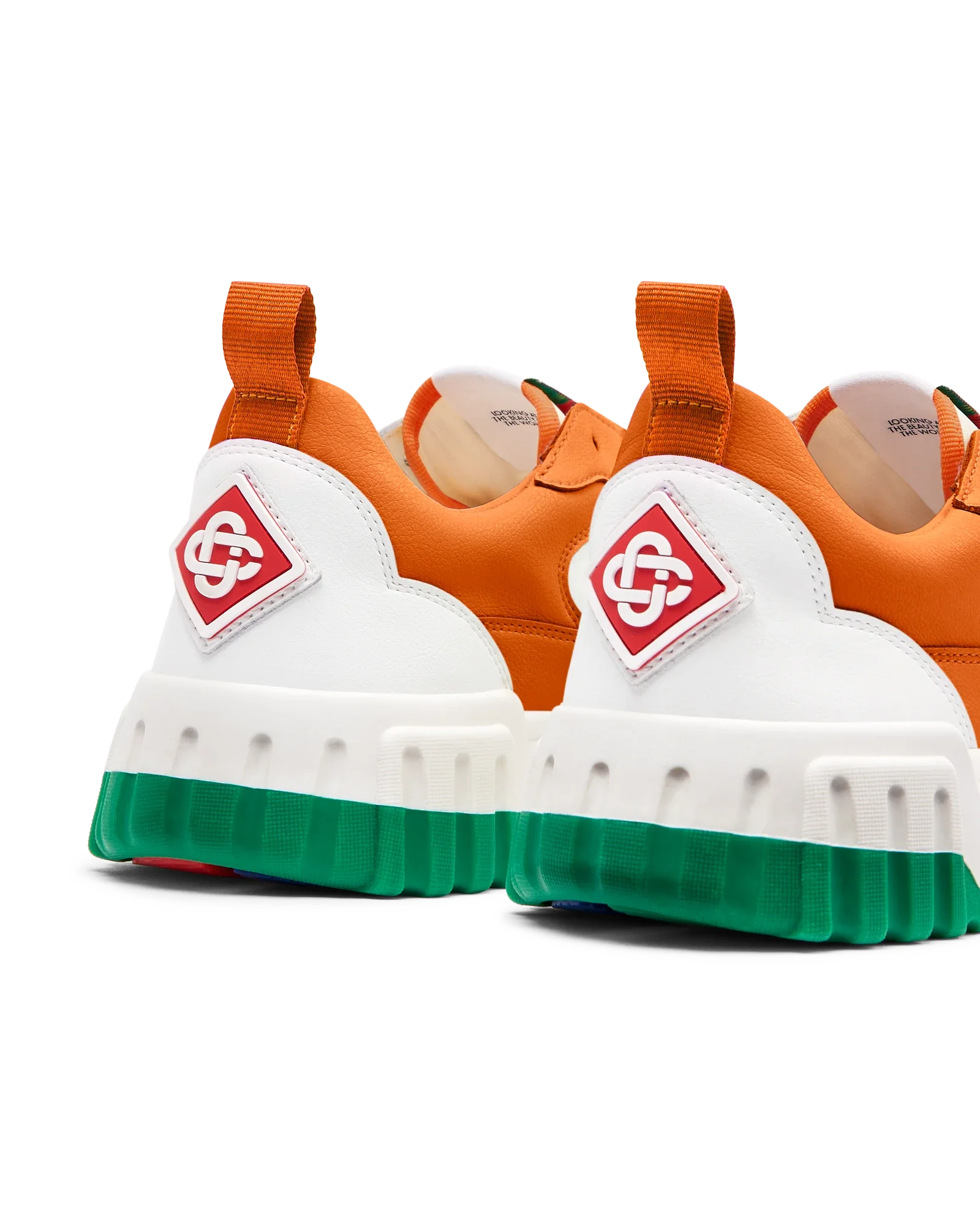 Sneakers pour homme orange et blanches Court