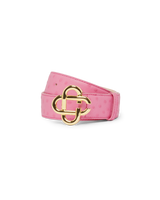 Mens Pink Ostrich CC Logo Belt