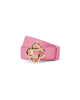 Pink Embossed CC Logo Belt