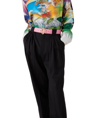 Pink Embossed CC Logo Belt