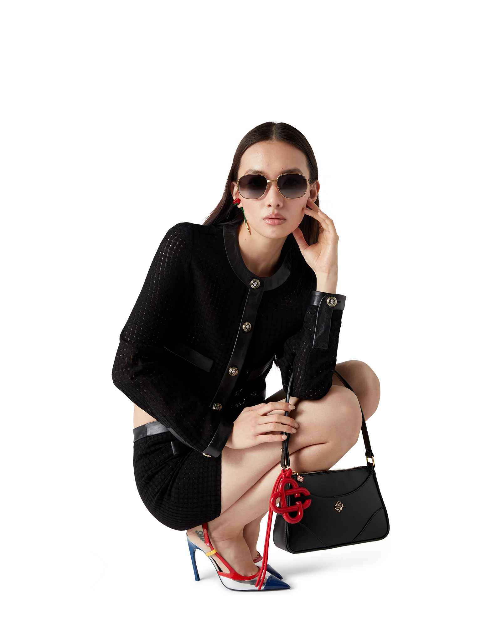 Black Jeanne Pochette Shoulder Bag