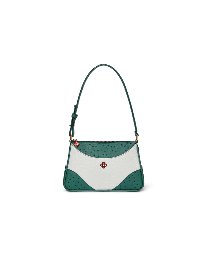 White & Green Jeanne Pochette Shoulder Bag