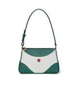 White & Green Jeanne Pochette Shoulder Bag
