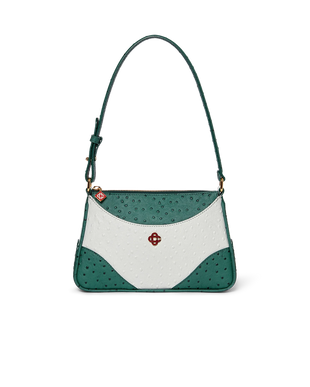 White & Green Jeanne Pochette Shoulder Bag
