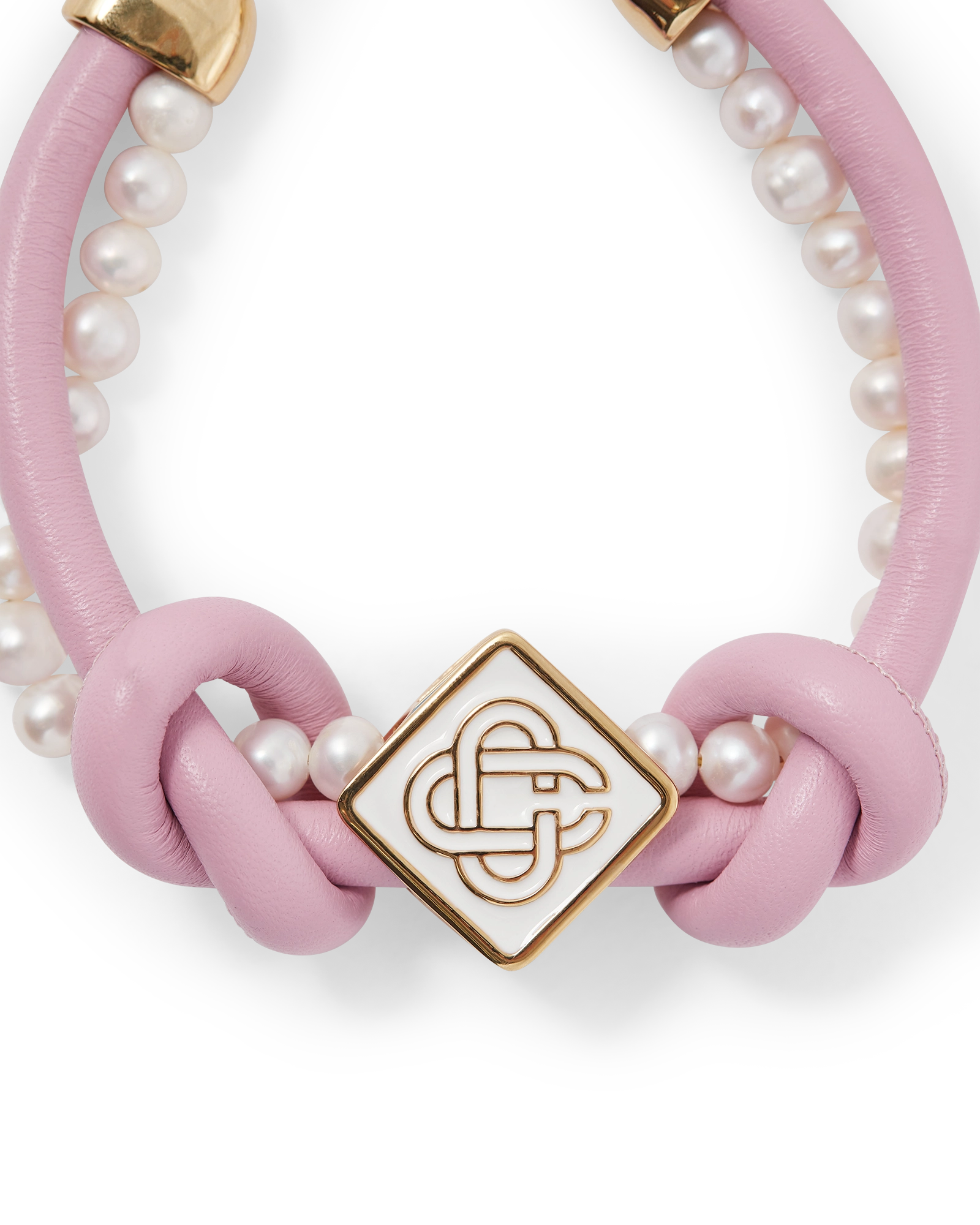 Pink Knotted Pearl Bracelet