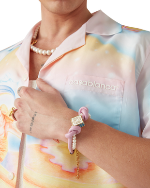 Pink Knotted Pearl Bracelet