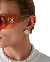 関税込み】Casablanca ゴールド Monogram Logo スタッドピアス 関税込み】Casablanca ゴールド Monogram Logo スタッドピアス