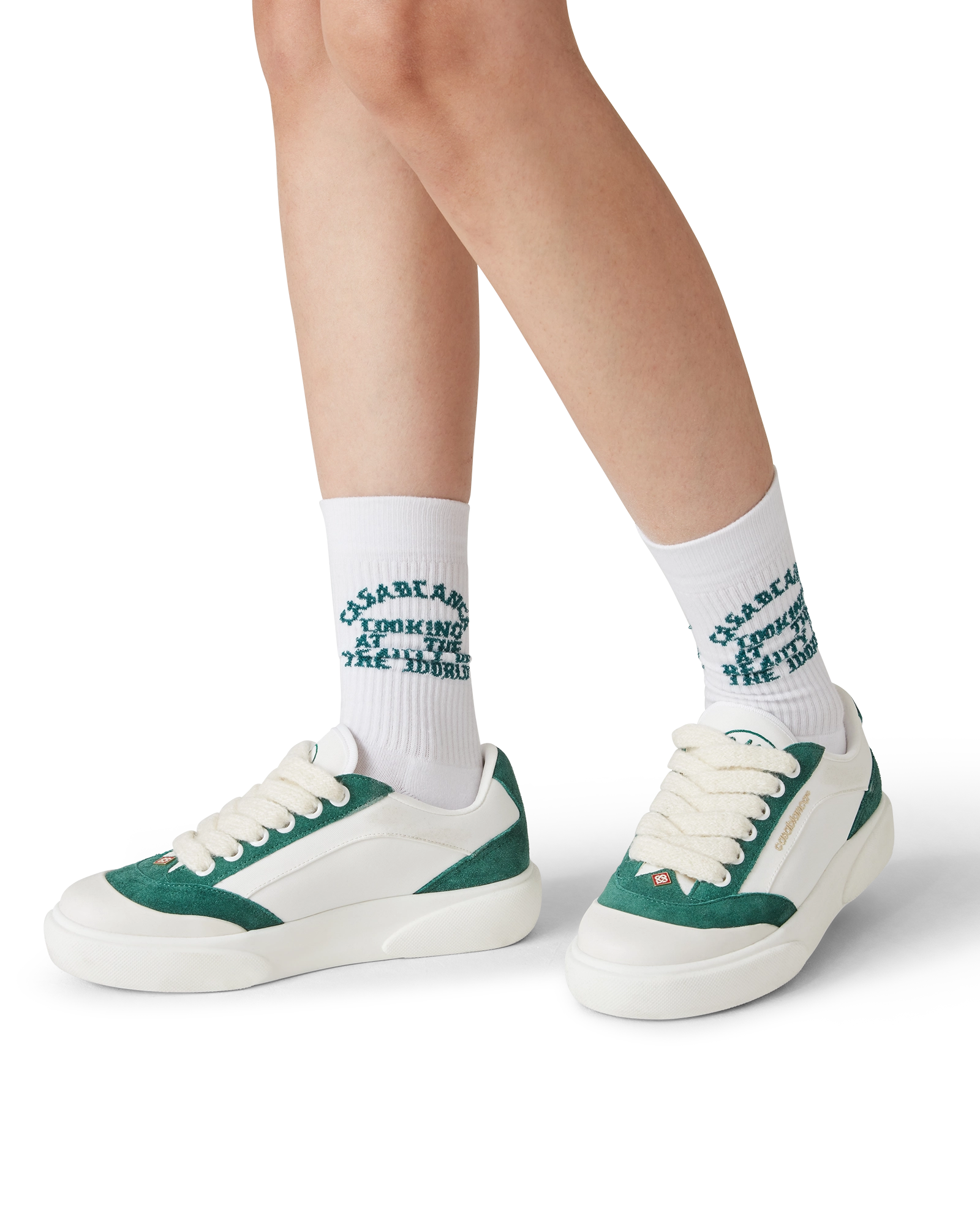 Women's Del Mar White & Green Sneaker