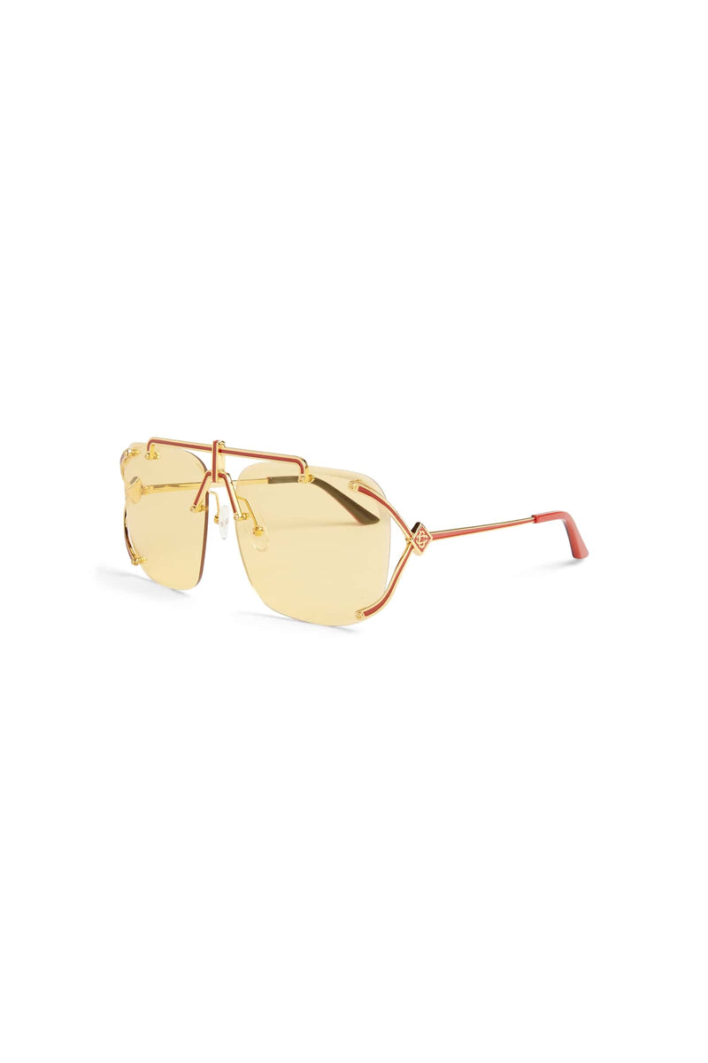Men's Triangular Pilot Sunglasses Gold Green Glass Lens Sunglasses Men  Triangular Pilot Glass Lens Made in Italy 
