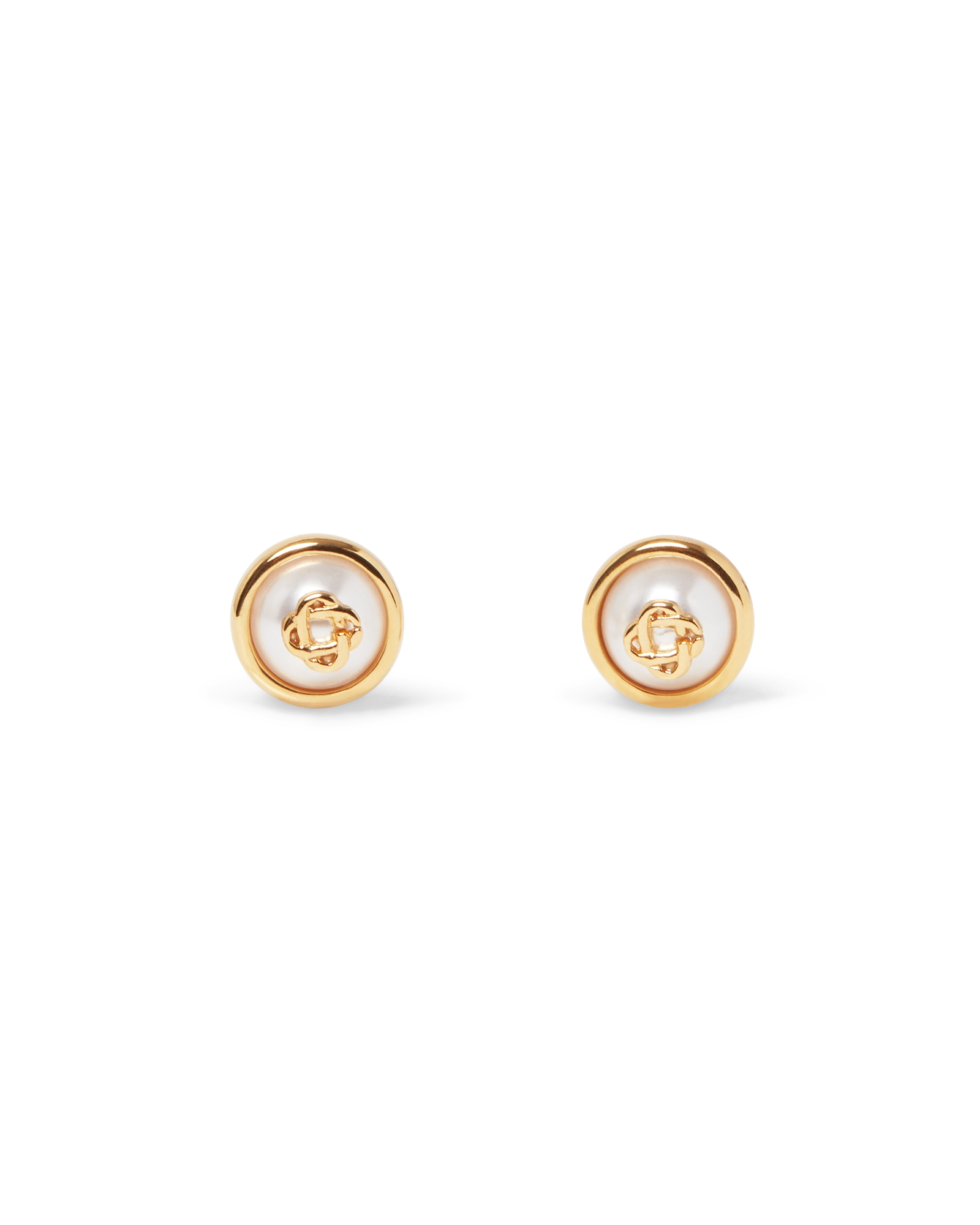 Pearl Logo Stud Earrings