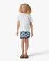 T-shirt à manches courtes blanc pour enfant avec logo losange