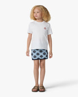 T-shirt à manches courtes blanc pour enfant avec logo losange