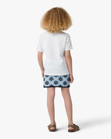 T-shirt à manches courtes blanc pour enfant avec logo losange
