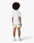T-shirt à manches courtes blanc pour enfant avec logo losange