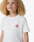 T-shirt à manches courtes blanc pour enfant avec logo losange