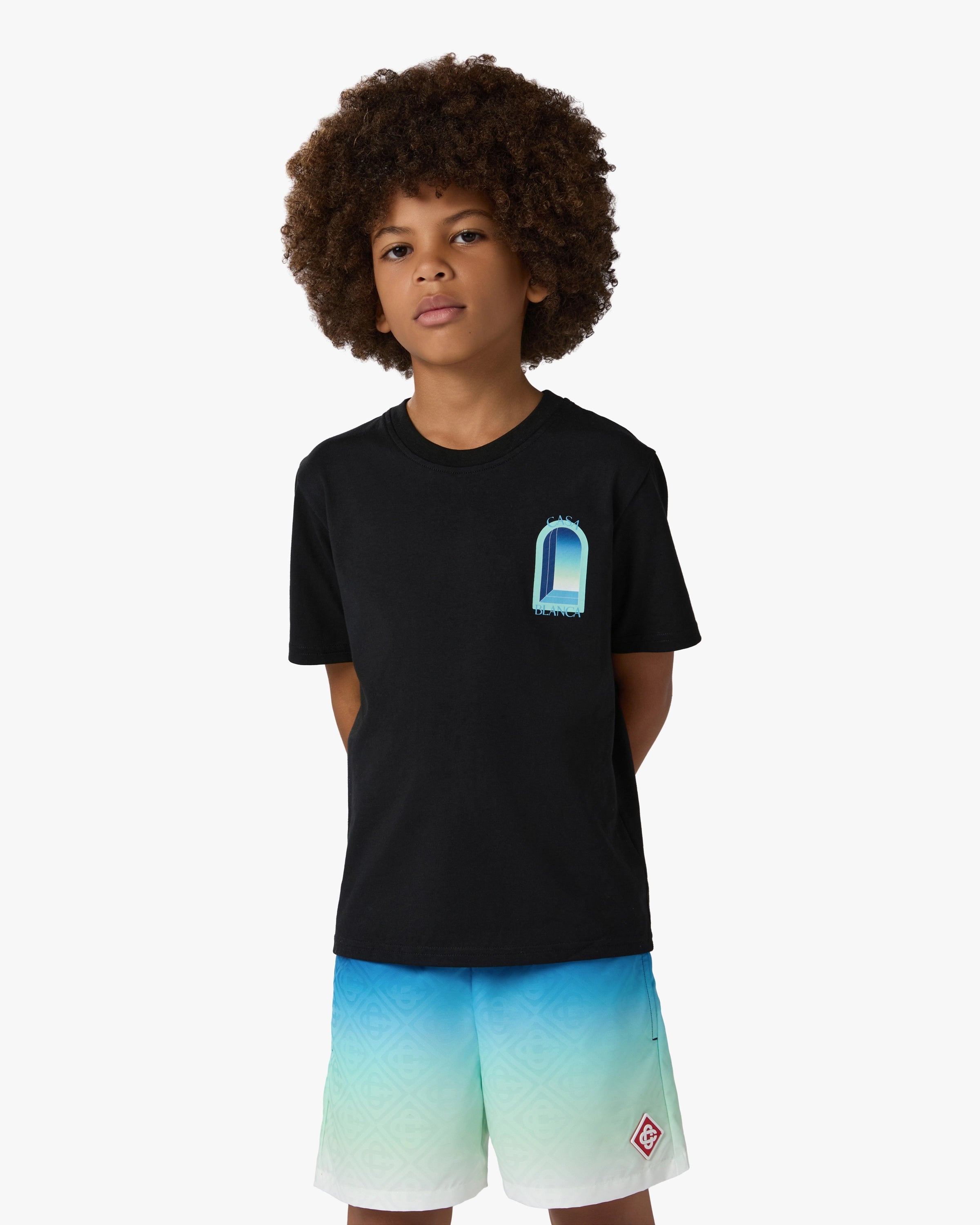 Children's Black Gradient Arch Short Sleeve T-Shirt