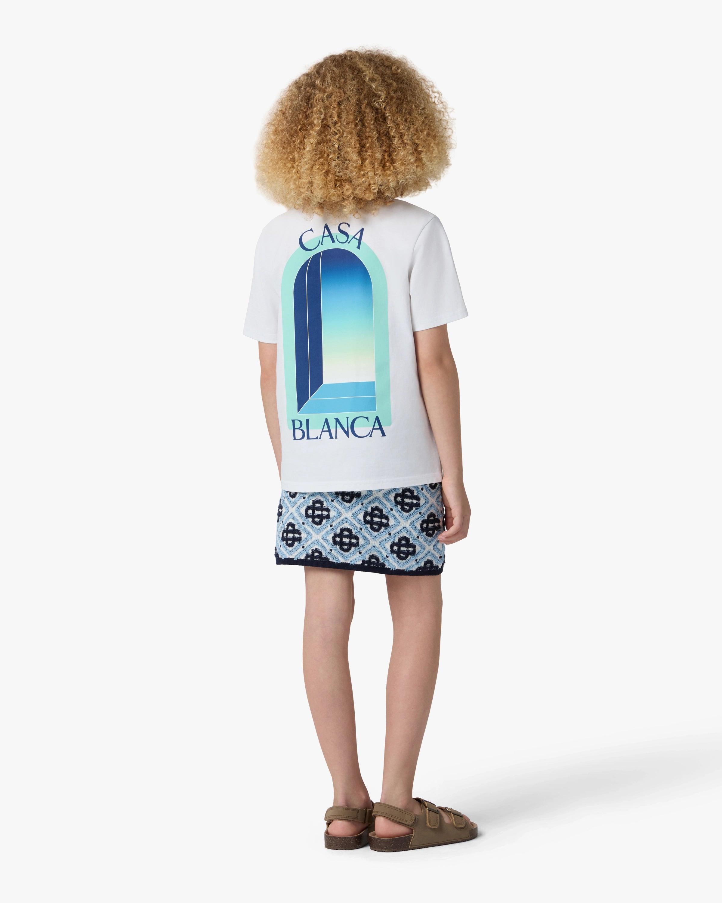 Children's White Gradient Arch Short Sleeve T-Shirt