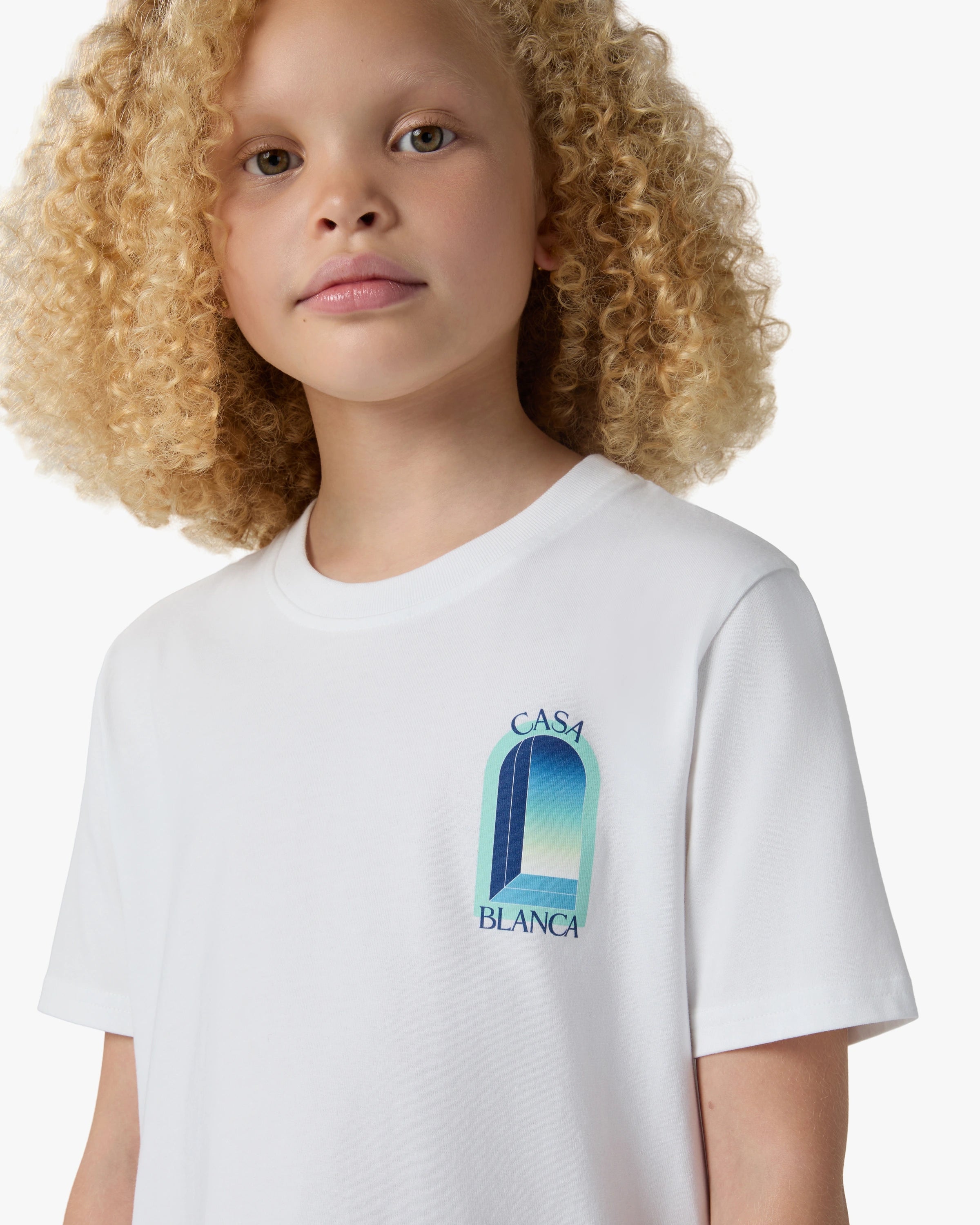 Children's White Gradient Arch Short Sleeve T-Shirt