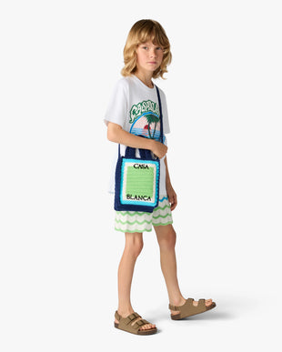 Children's Blue & Green Mini Crochet Bag