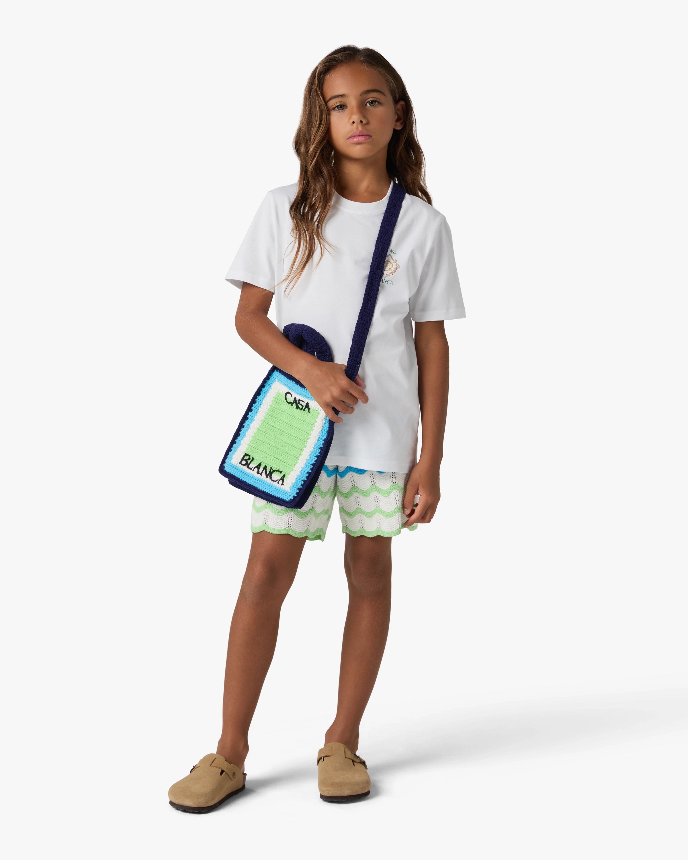 Children's Blue & Green Mini Crochet Bag