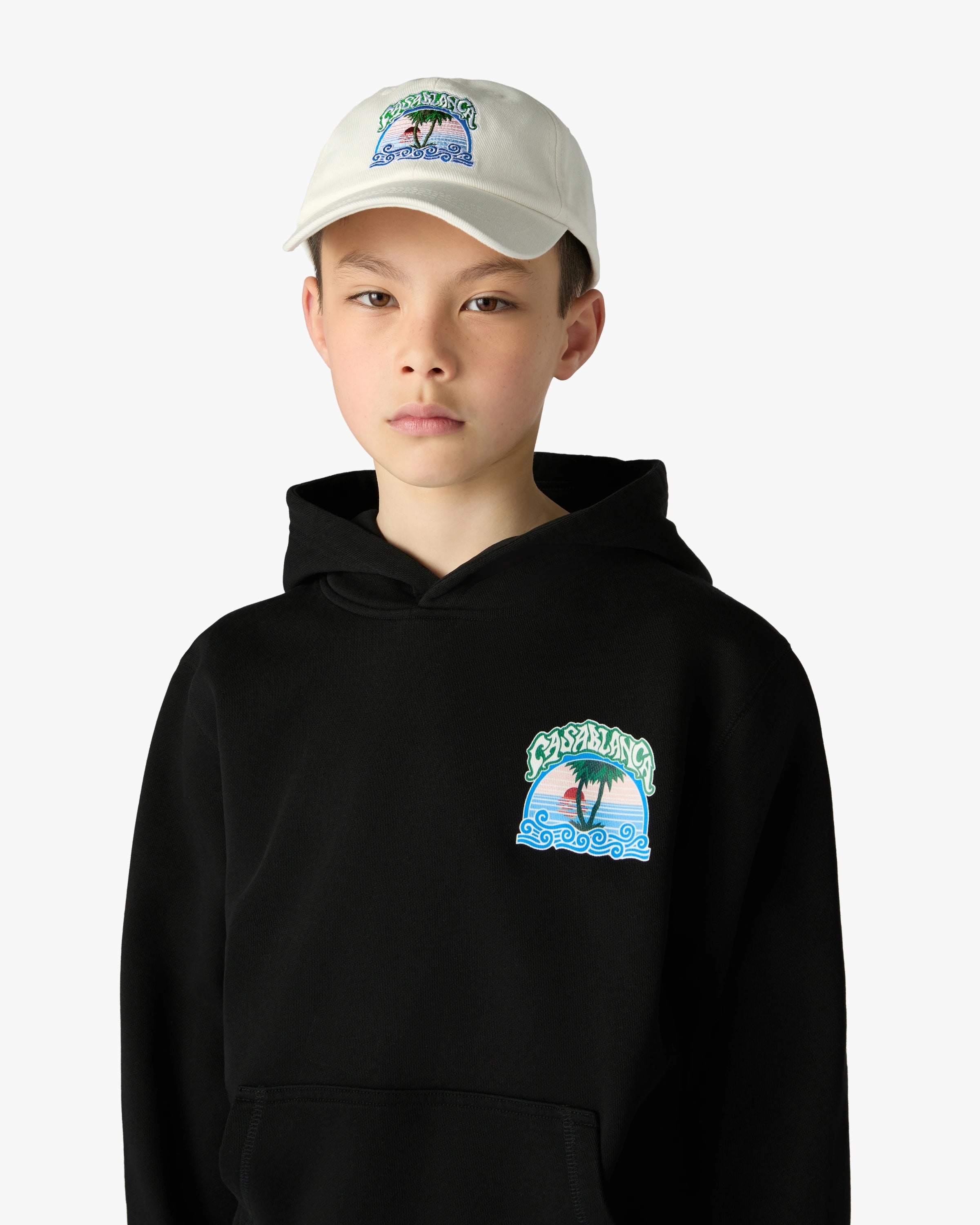 Children's White Palm Tree Emblem Cap