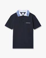 Children's Navy Wave Short Sleeve Polo Shirt