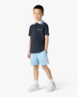 Children's Navy Wave Short Sleeve Polo Shirt