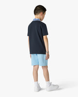 Children's Navy Wave Short Sleeve Polo Shirt