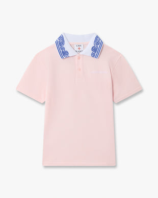 Children's Pink Wave Short Sleeve Polo Shirt
