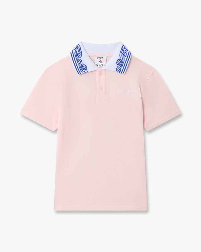 Children's Pink Wave Short Sleeve Polo Shirt