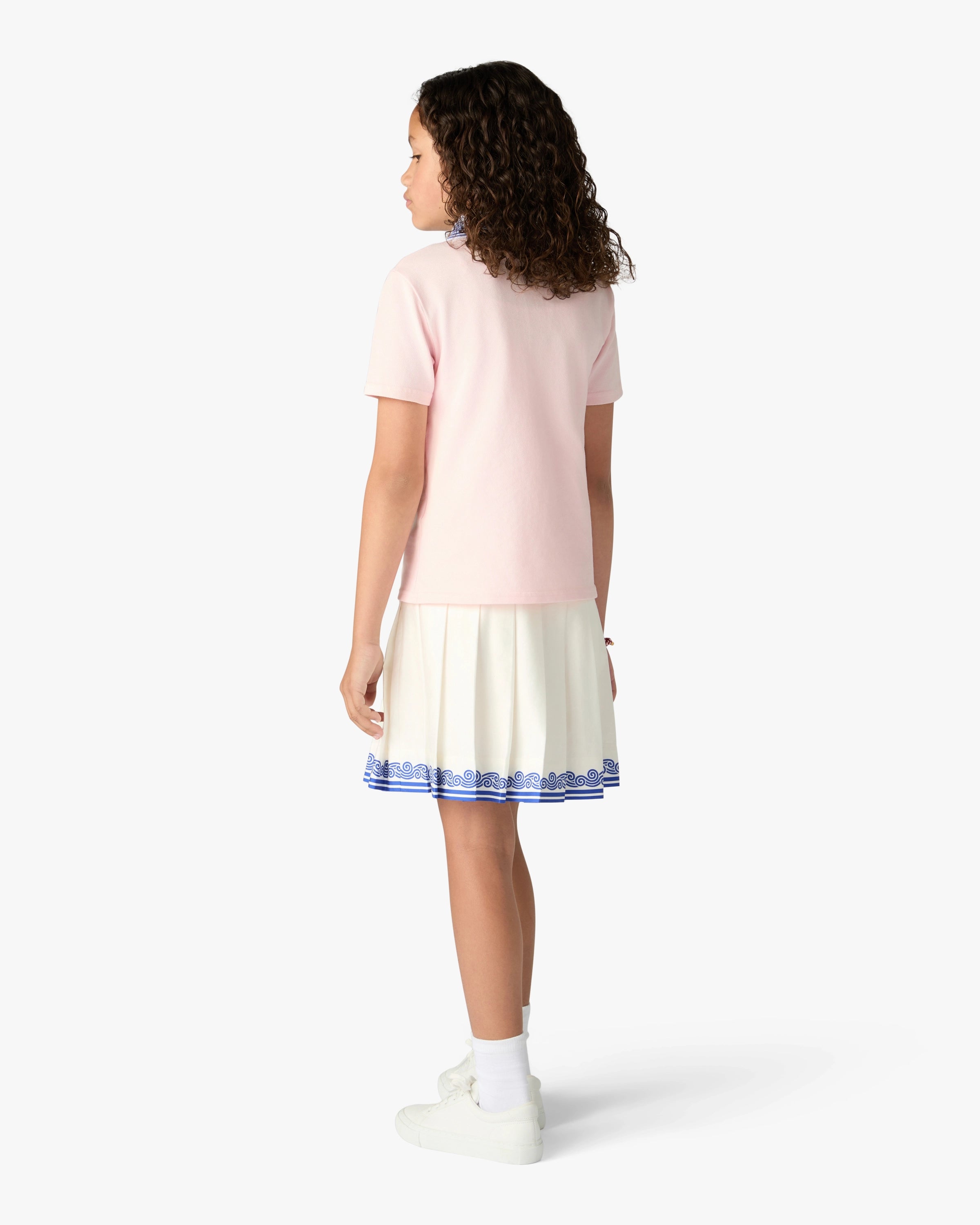 Children's Pink Wave Short Sleeve Polo Shirt