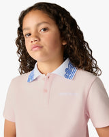 Children's Pink Wave Short Sleeve Polo Shirt